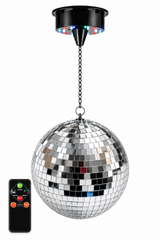 Light4Me Spiegelkugel 20 cm mit LED, Motor und Fernbedienung