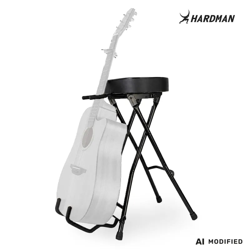 Hardman SB207 gitarrenfußbank mit Fußstütze und Gitarrenhalter.
