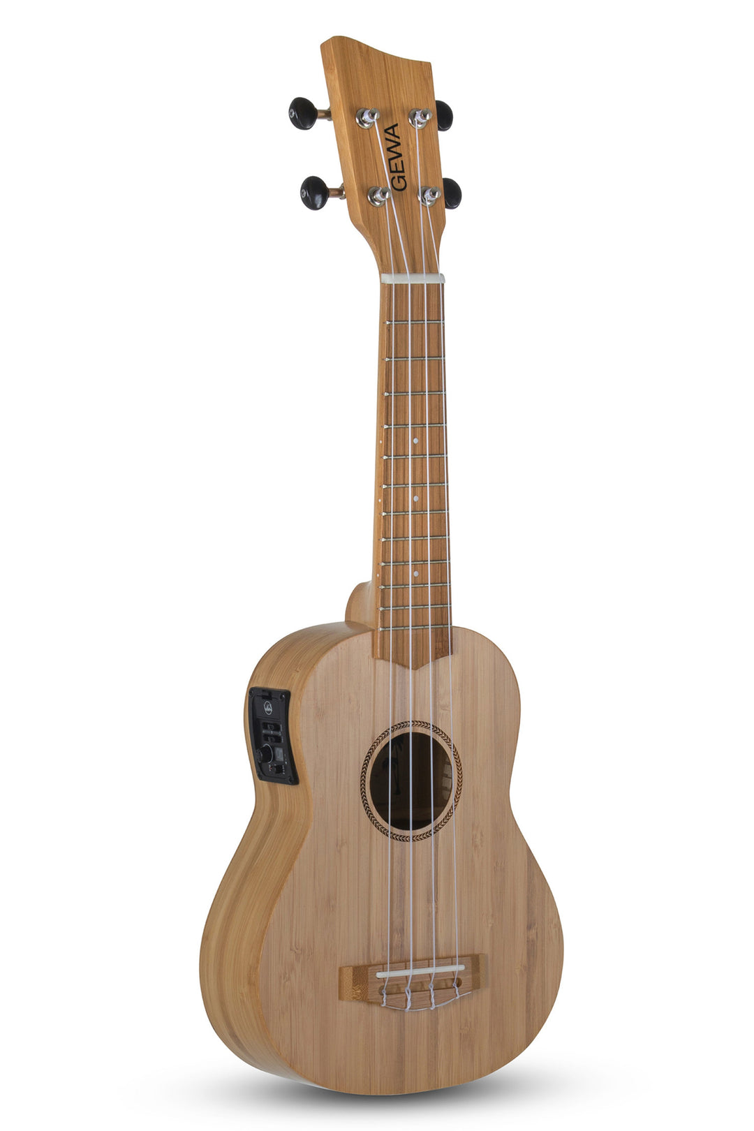 VGS Manoa Bamboo Sopran-Ukulele aus Bambus, elektroakustisch