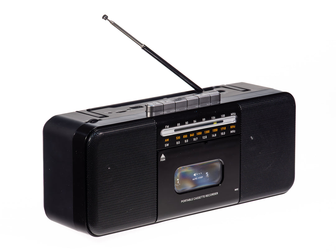 Studio 57 - Kassettenabspieler m. FM & Bluetooth, Black + Kassette
