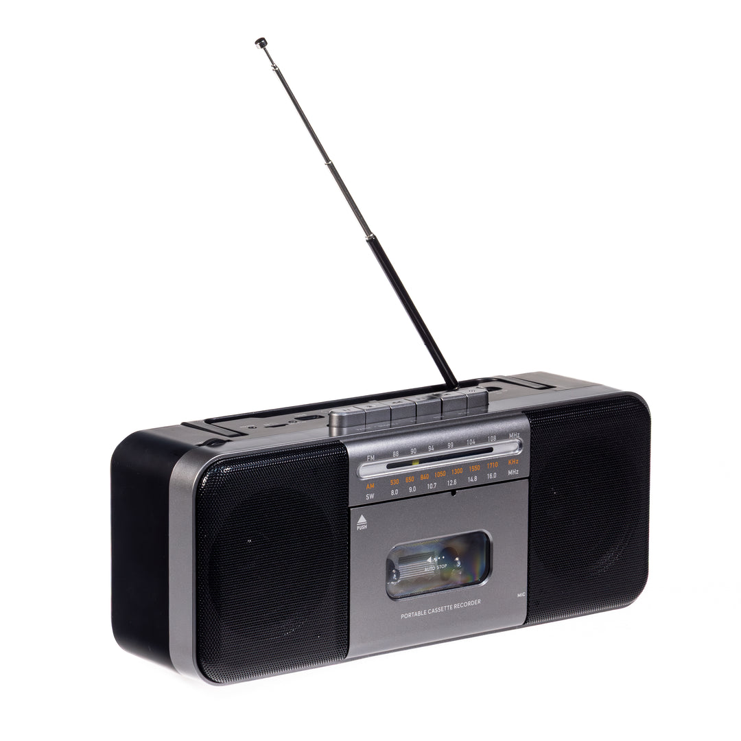 Studio 57 - Kassettenabspieler m. FM & Bluetooth, Grau + Kassette