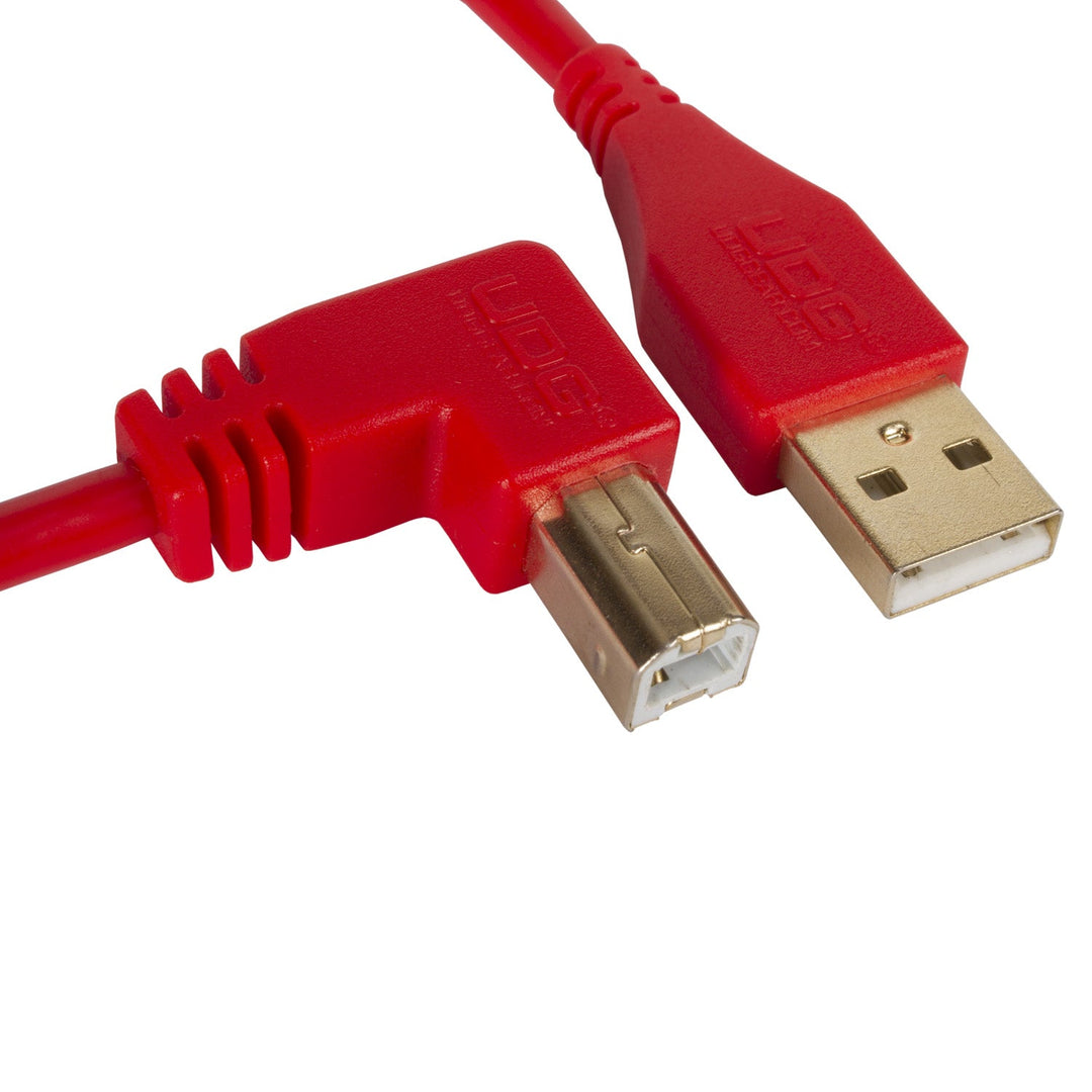 UDG Ultimate Audio Kabel USB 2.0 A-B Rot Winklig 3m